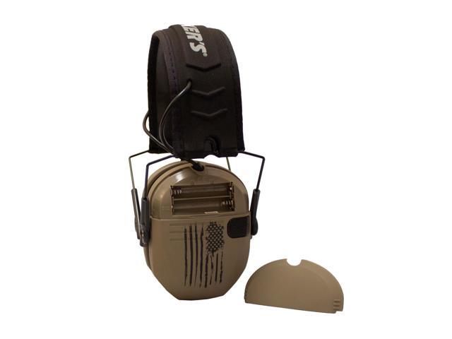 Walker's Razor Slim Electronic Shooting Hearing Protection Muff, Distressed Flag