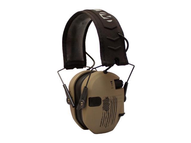 Walker's Razor Shooting Muffs (Distressed Flag) with OTG Shooting Glasses Kit