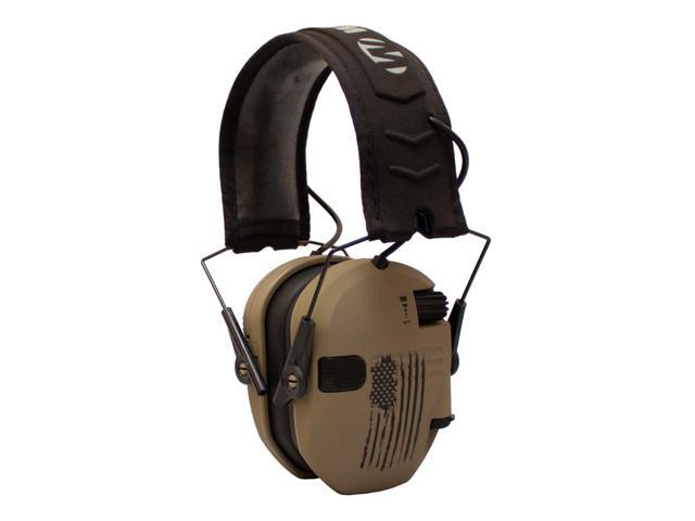 Walker's Razor Shooting Muffs (Distressed Flag) with Protective Case