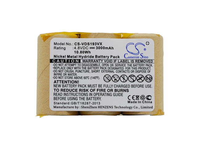 Vacuum Battery for Vileda AS-193E9A 193E9A 4SC3000 3000mAh 10.80Wh Ni-MH 4.80V