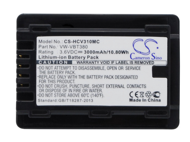 Battery for Panasonic HC-989 HC-V130 HC-V270 HC-V520 VXF-999 VW-VBT190 3000mAh