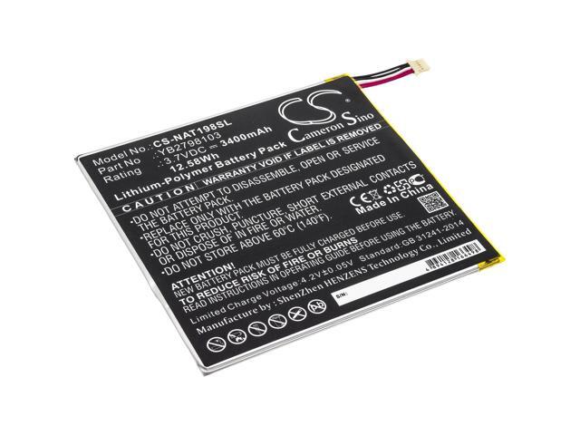 Battery for ONN ONA19TB002 Tablet 8 8' YB2798103 CS-NAT198SL 3400mAh 12.58Wh