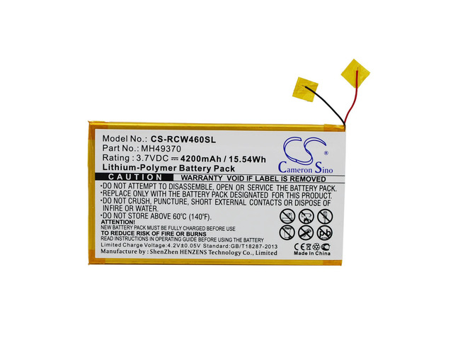 Battery for RCA 10' RCT6203W46 MH49370 Tablet CS-RCW460SL 3.7Vv 4200mAh 15.54Wh