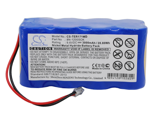 Battery for Terumo pump TE-171 TE-172 8N-1200SCK CS-TER171MD 9.6v 3000mAh Ni-MH