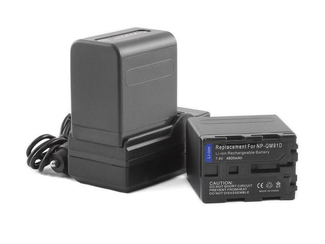 2 Battery + Charger for Sony NP-QM91D HVR-A1 DCR-HC14 DCR-HC14E HDR-HC1 NP-FM50 DCR-TRV14 DCR-TRV255