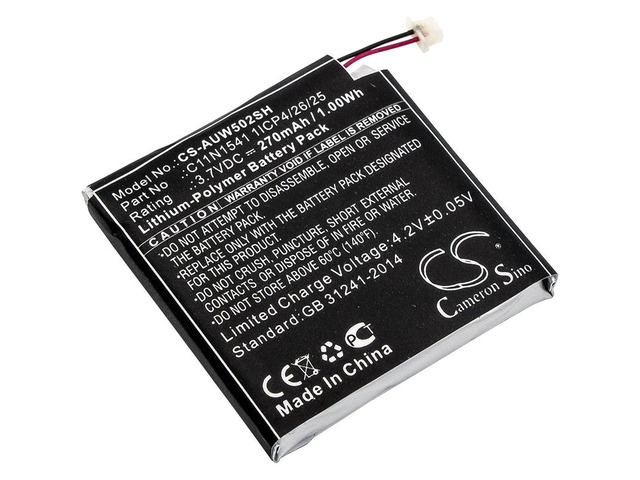 Battery for Asus WI502QF ZenWatch 2 0B200-01760100 C11N1541 1ICP4/26/25 270mAh