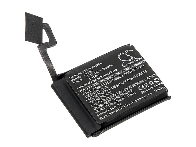 Battery for Apple A1976 Watch Series 4 44mm A2059 Smartwatch CS-IPW197SH 290mAh