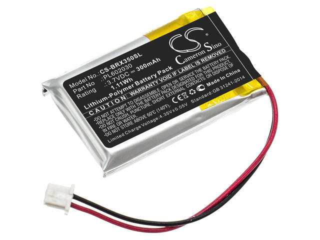 Battery for BlueParrott VXI B350-XT PL602030 Wireless Headset CS-BRX350SL 300mAh