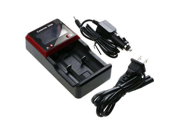 Battery Charger for 10440 17500 18350 18500 25500 26650 AA AAA w/US AC & Car cord