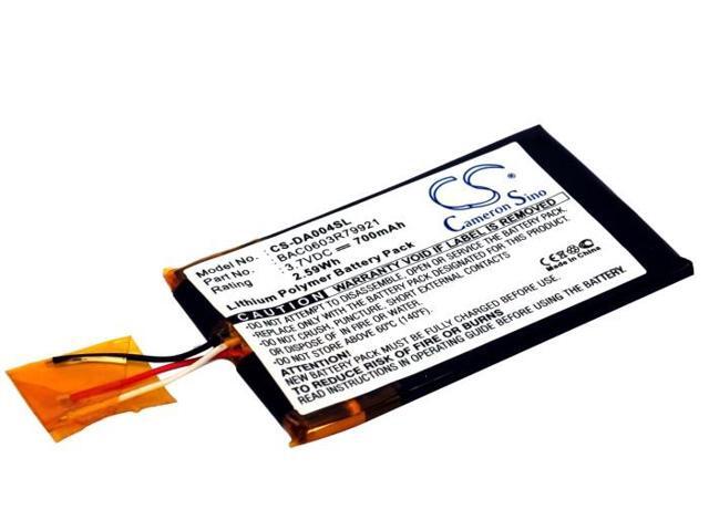 Battery for Creative Zen Wav BAC0603R79921 Player CS-DA004SL 3.7v Li-Polymer