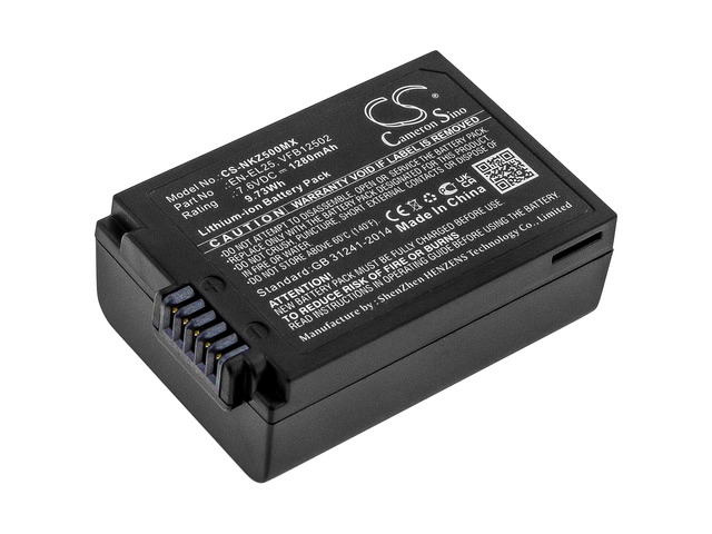 Battery for Nikon Z FC Mirrorless Z30 Z50 ZFC EN-EL25 VFB12502 CS-NKZ500MX 7.6v