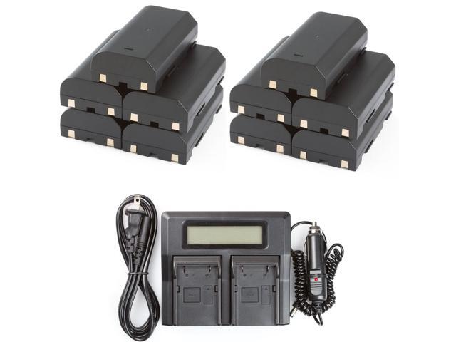 10 Batteries + LCD Dual Rapid Battery Charger for Trimble EiDLi1 5700 5800 R7 R8