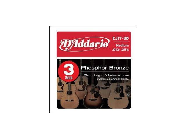 D'Addario EJ17 Acoustic Guitar Strings - Medium - 3 Pack