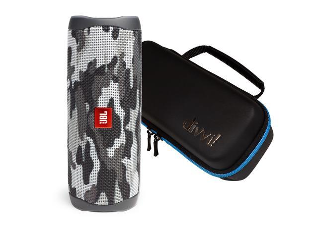 JBL Flip 5 Black Camo Bluetooth Speaker w/divvi! Hardshell Case Kit