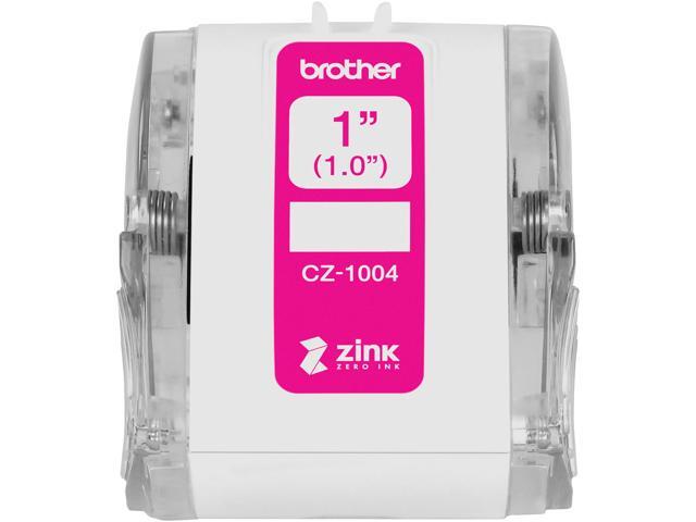 Brother Genuine CZ-1004 continuous length 1' (1.0') 25 mm wide x 16.4 ft. (5 m) long label roll featuring ZINK Zero Ink technology - 1' Width x 16...