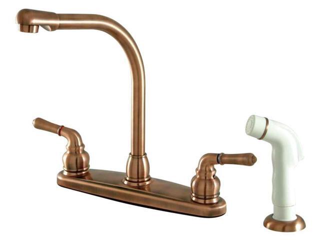 Kingston Brass KB75 Magellan Centerset Kitchen Faucet with Metal Lever Handles a, Antique Copper