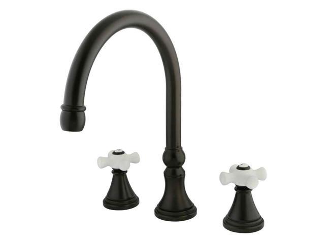 Photos - Tap Kingston Brass Two Handle Roman Tub Filler in Oil Rubbed Bronze by  KS2345P 