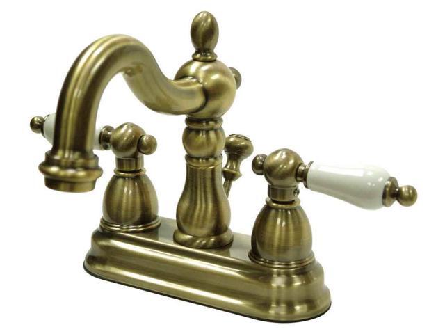 Kingston Brass KB160.PL Heritage Centerset Bathroom Faucet with Brass Pop-Up Dra, Antique Brass