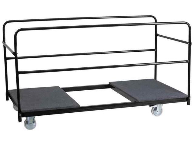 Folding Table Dolly with Carpeted Platform for Round Tables