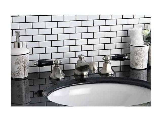 Kingston Brass KS4468PKL Metropolitan Onyx Widespread Lavatory Faucet With Black
