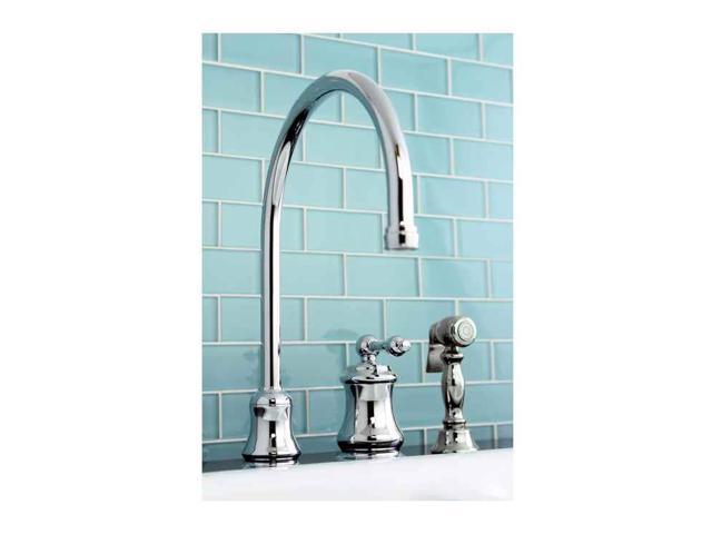 Single Handle Widespread Kitchen Faucet with Brass Sprayer