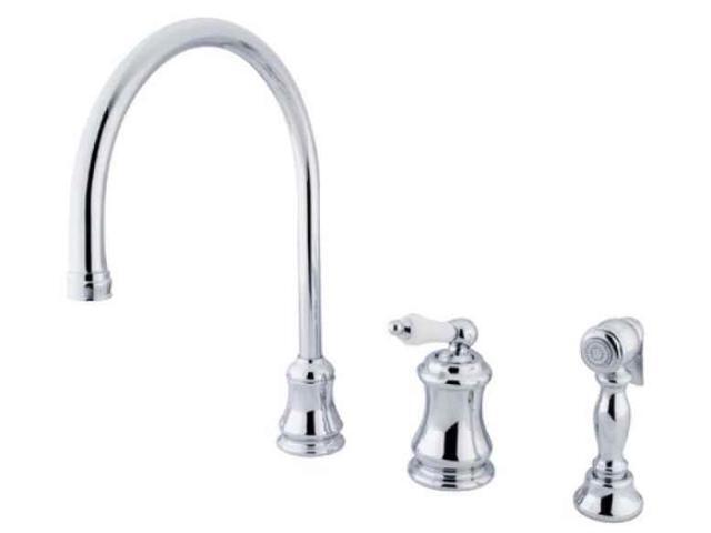 Single Handle Widespread Kitchen Faucet with Brass Sprayer
