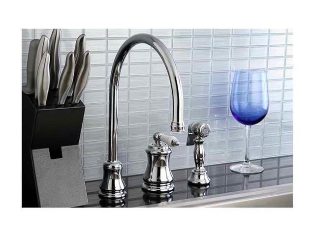 Single Handle Widespread Kitchen Faucet with Brass Sprayer
