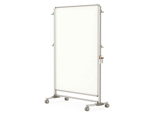 Ghent NEX224MMP Nexus Partition Whiteboard - 48' x 60' - White Surface, Satin Aluminum Frame