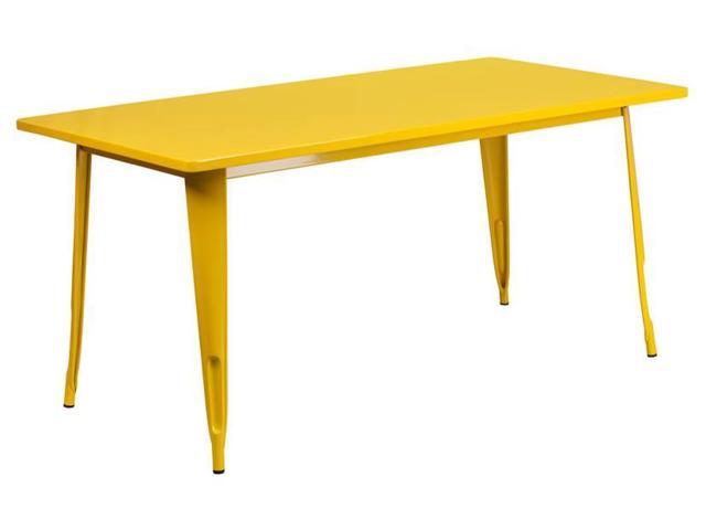 Photos - Garden Furniture Flash Furniture ET-CT005-YL-GG Rectangular Yellow Metal Indoor Table, 31.5 
