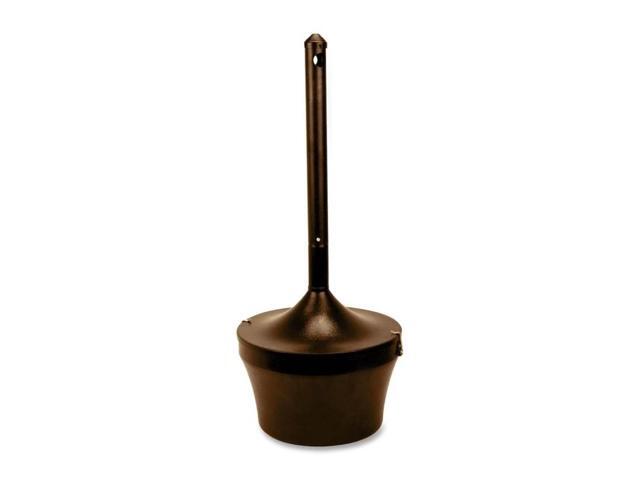 Genuine Joe Capped Tube Smoking Receptacle - Galvanized Steel - Bronze