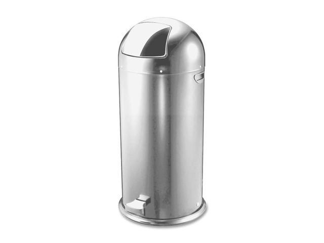 Genuine Joe Classic Round Top Receptacle Stainless Steel