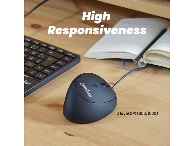 Perixx PERIMICE-519 Wired Ergonomic Small Vertical Mouse - Portable Small Design - Ideal for Gaming/Home/Office/Travel - 105x67x58 mm