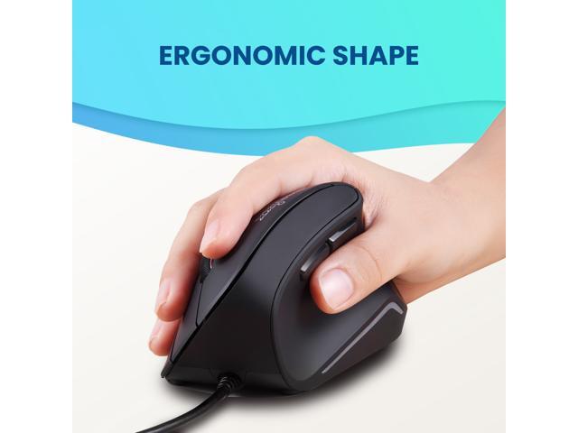 Perixx PERIMICE-515 Wired Ergonomic Vertical Mouse, 6 Button Optical Natural Ergo Mouse with 2 Level Switch 1000/1600, Right Handed