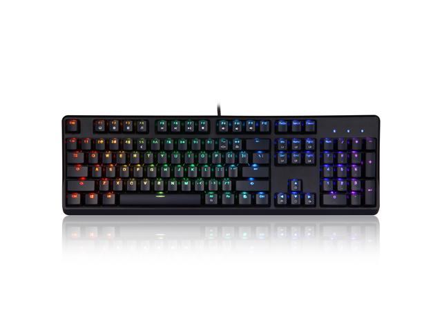 Perixx PX-5300 GYL Mechanical Gaming Keyboard - Wired USB 5.9 Ft Cable - Customizable RGB Backlighting - Linear Gateron Yellow Switches - US English