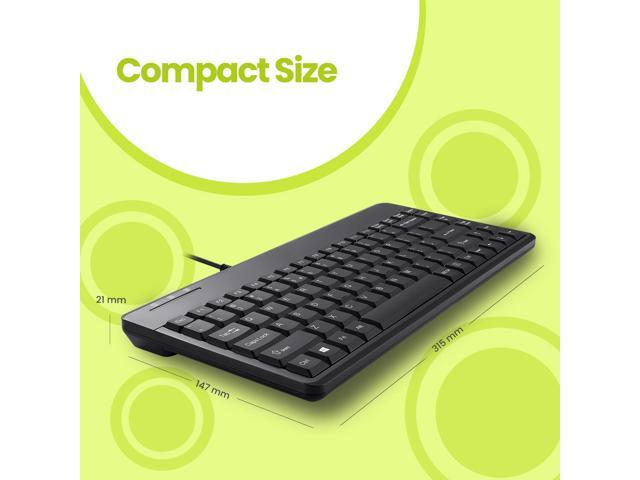 Perixx PERIBOARD-409P Mini PS/2 Keyboard - PS2 Interface - Piano Black Logo-Free Design - US English Layout - 12.40x5.79x0.79 Inch Compact Size -...