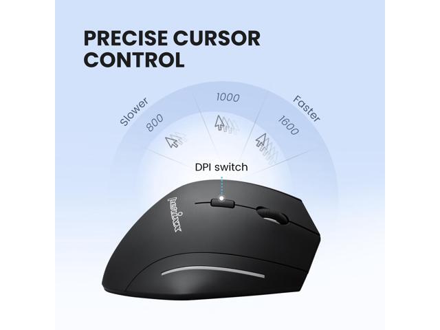 Perixx PERIMICE-608 Wireless 2.4 Vertical Ergonomic Mouse 5 Programmable 3 DPI Levels