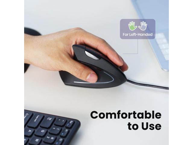Perixx PERIMICE-513L Wired Left Handed Vertical Ergonomic Mouse 1000/1600 DPI 6 Buttons