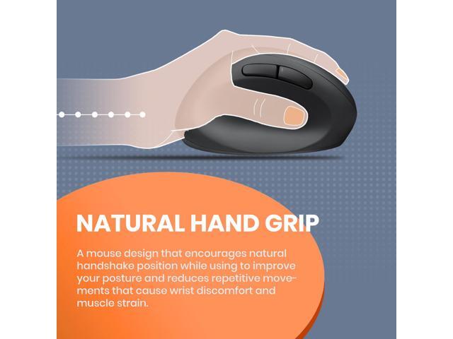 Perixx Perimice-719L Left-handed Wireless 2.4GHz Ergonomic Mouse for Smaller Hand Sizes Quiet Buttons 3 DPI 800/1200/1600