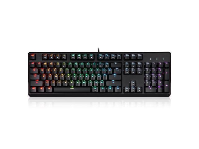 Perixx PX-5300GBL - Mechanical Gaming Keyboard - Wired USB 5.9 Ft Cable - Customizable RGB Backlighting - Clicky Gateron Blue Switches - US English