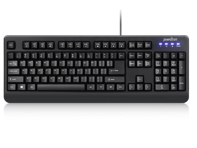 Perixx PERIBOARD-517 Wired Water Proof Keyboard, IP 65 Dust and Water Proof, Black, 24 Anti-Gosting Keys, US English Standard Layout