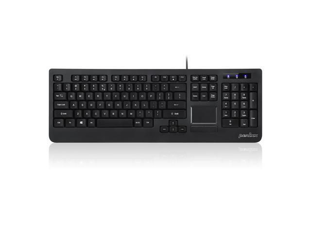 Perixx PERIBOARD-513 Wired Keyboard with Touchpad - USB - Standard Full Size Layout - Professional and Industrial Application - Chiclet Key.