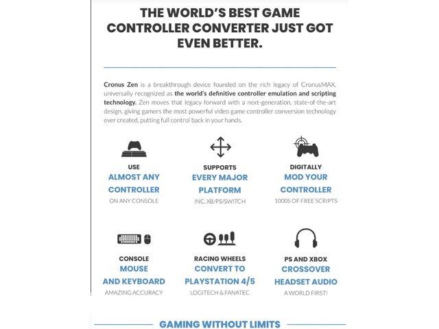 Cronus Zen Controller Emulator for Xbox One, Xbox Series S X, PlayStation 4, PlayStation 5, Nintendo Switch and PC