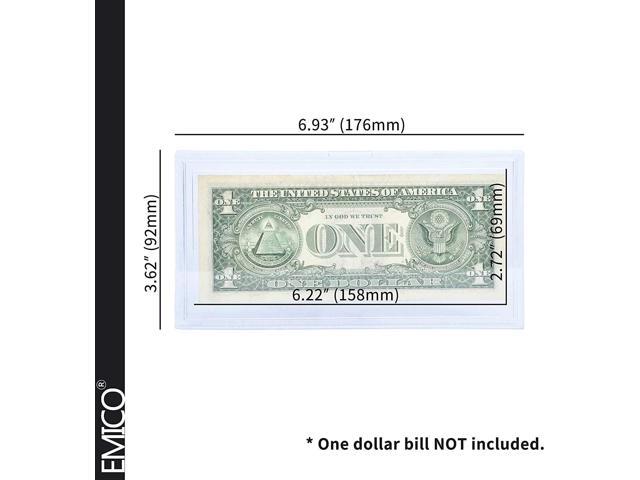 Payandpack EMICO Deluxe Solid Currency Photo Paper Slab Holder Frame for Regular Bill Dollar