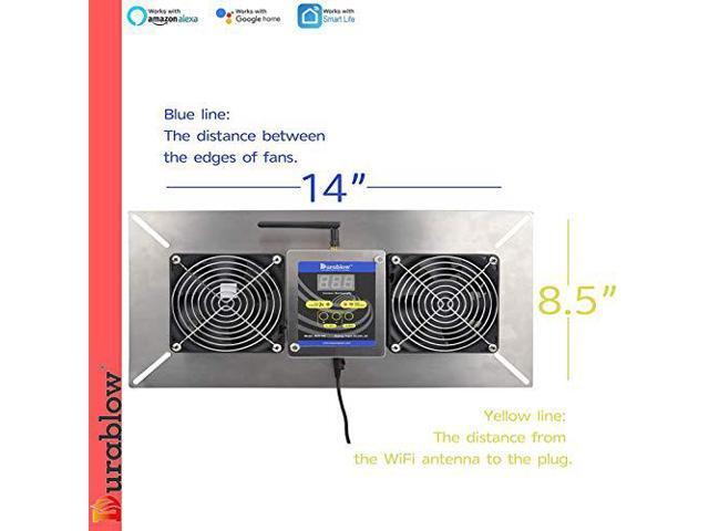 MFB M2D-SH Air-Out WiFi Smart Home Remote Crawl Space Ventilator, Humidity, Radon Mitigation, Compatible with Alexa, Google Home