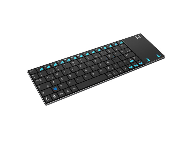 Rii K12 UltraSlim Wireless Keyboard Mouse Touchpad Metal Tablet/Phone (BLACK)