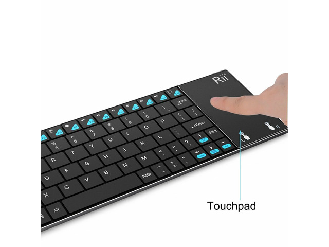Rii K12 UltraSlim Wireless Keyboard Mouse Touchpad Metal Tablet/Phone (BLACK)