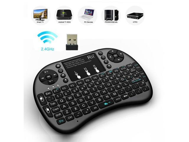 Rii i8+ Wireless Mini Keyboard Mouse backlite Touchpad for PC Smart TV (Black)