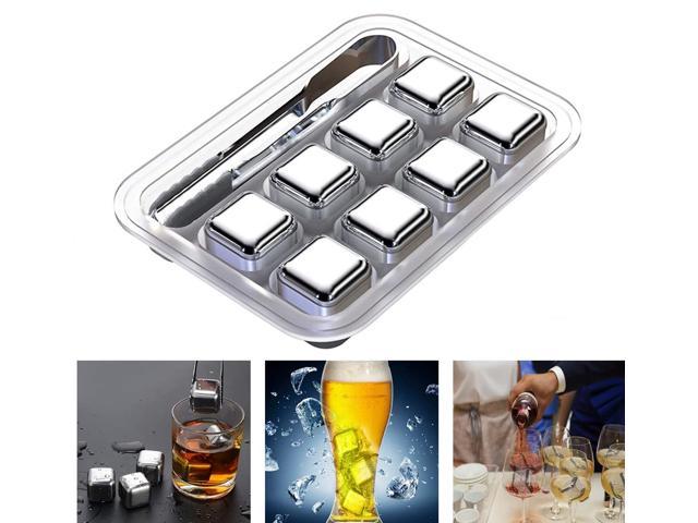 Photos - Barware Stainless Steel Ice Cubes, Whiskey Ice Cubes Set with Silicone Head Tongs