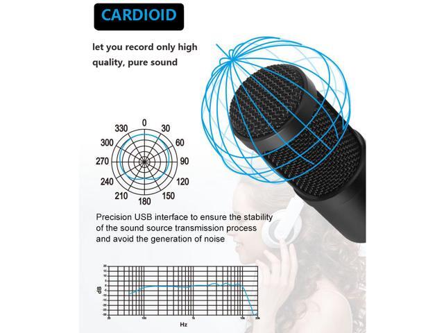 USB Condenser Microphone Kit 192kHZ/24bit Plug & Play Computer PC Microphone Studio Streaming Cardioid Mic for Recording Broadcasting YouTube Gaming