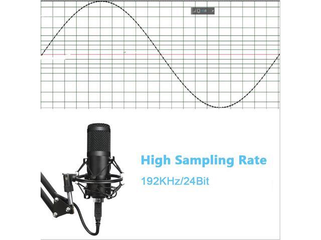 USB Condenser Microphone Kit 192kHZ/24bit Plug & Play Computer PC Microphone Studio Streaming Cardioid Mic for Recording Broadcasting YouTube Gaming